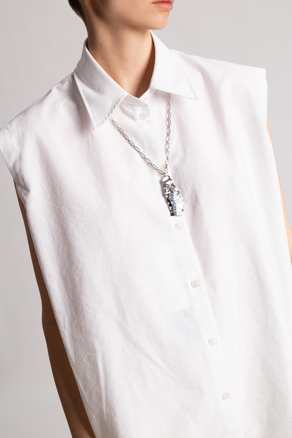 ネックレス・ペンダント Acne Studios SS25 (C50441 DGZ SILVER BLUE) Acne Studios - Flower necklace - Silver/transparent